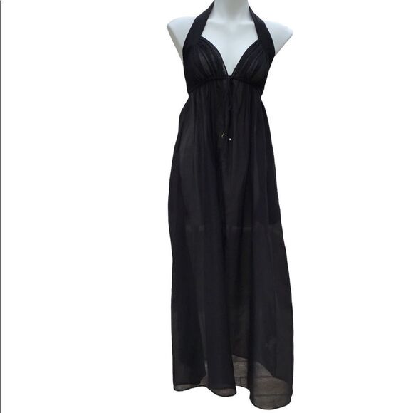 Stella McCartney Black Flowy Fine Straps Long Maxi Dress Size Small - Picture 2 of 13